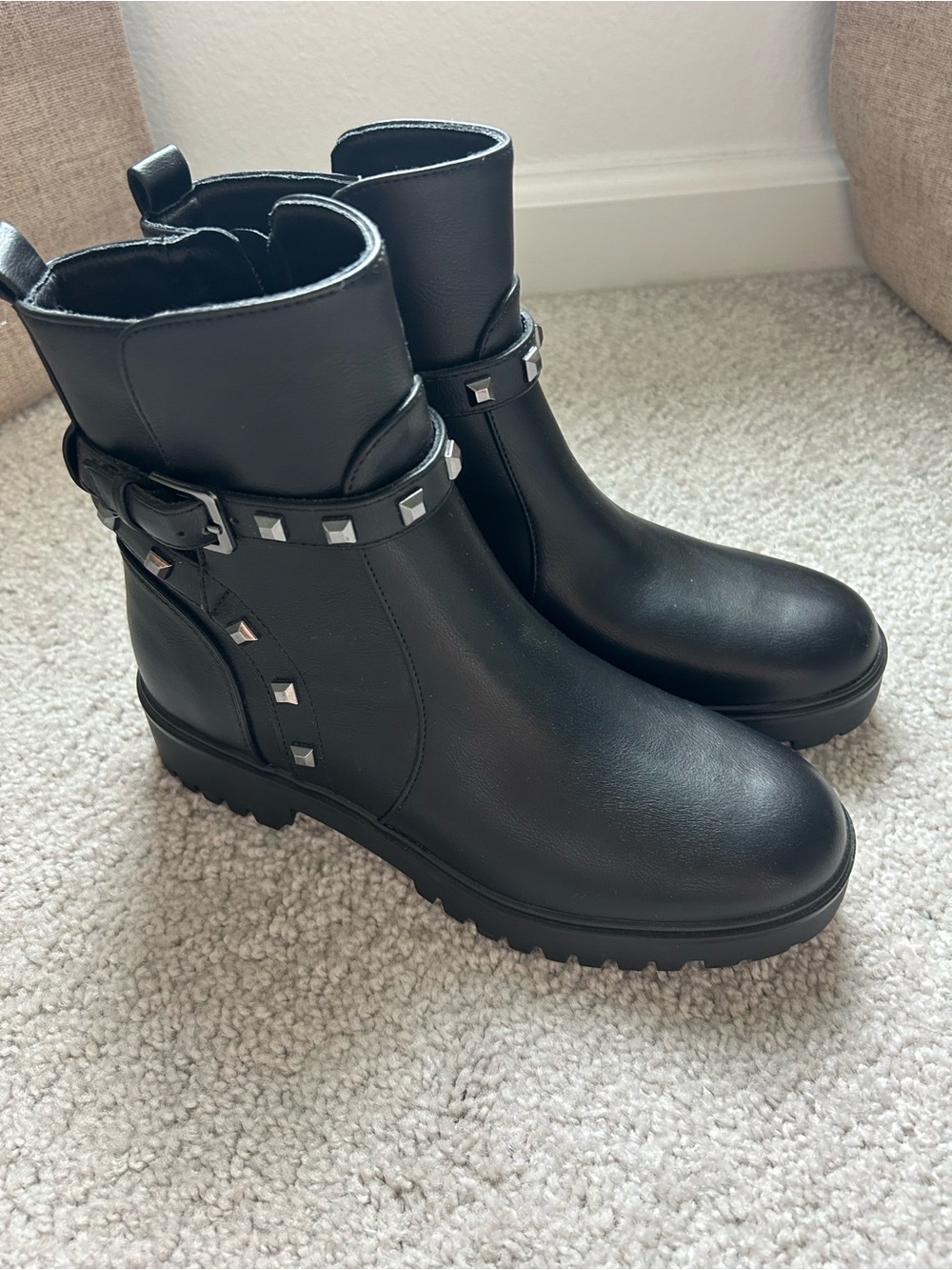 Nine West Black Studded Ankle Booties